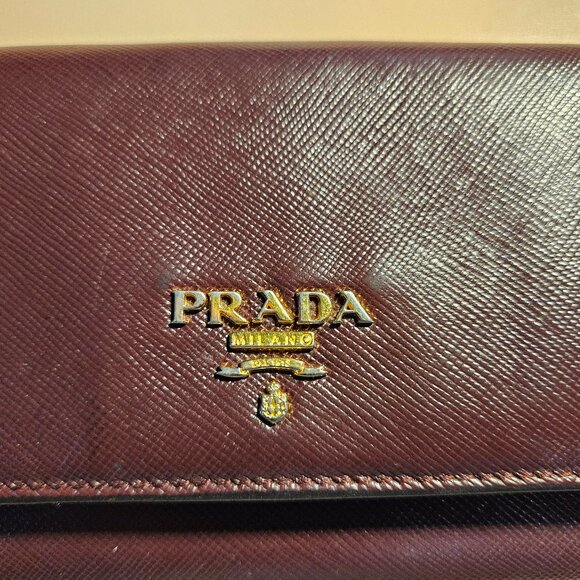 Prada Bordeaux Multicolor Saffiano Leather Wallet - Picture 6 of 16